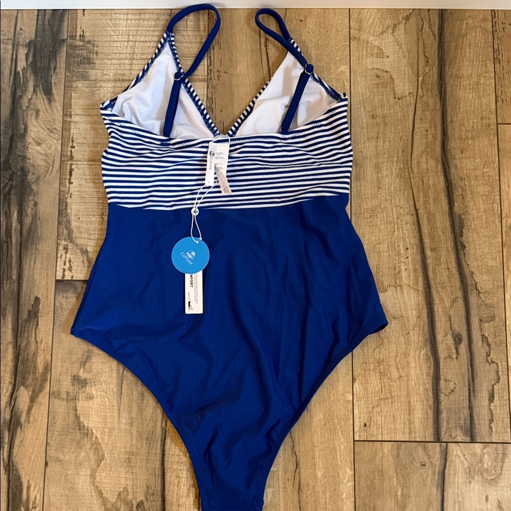 Cupshe Navy and White Striped One Piece Swimsuit - Picture 2 of 2